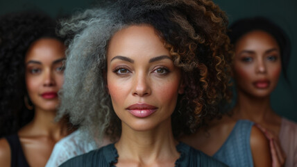 Obraz premium A beautiful middle-aged woman with graying hair.