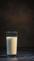 Creamy white milk in a glass, a timeless emblem of nourishment and simplicity.