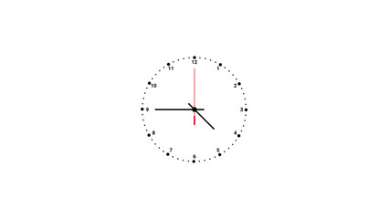 Analogue wall clock vector with hour, minutes, and seconds hands, Analogue clock icon vector illustration