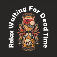 hourglass vector design for a t-shirt design with a black background