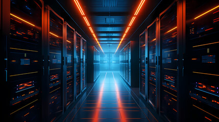 Fototapeta premium Big data processing and analysis capabilities of data centers