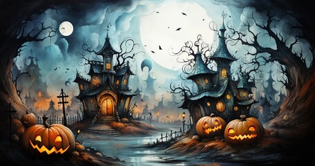 Watercolor background - Halloween