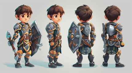 Fototapeta premium Fresh Gaming Protagonist: Illustration of the Latest Boy Game Character. Crafted by Generative AI