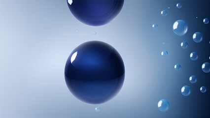 Fototapeta na wymiar Deep Blue Gradient Background with Orb Bubble Banner 