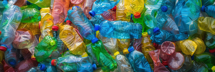 Pile of colorful crushed plastic bottles.
