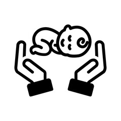 Vector solid black icon for Adoption