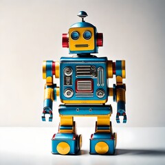 Fototapeta premium fictional unbranded isolated vintage toy robot