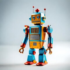 Fototapeta premium fictional unbranded isolated vintage toy robot