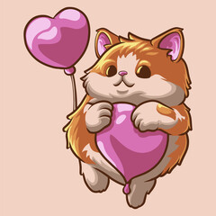 Cat Love mascot great illustration for your branding business