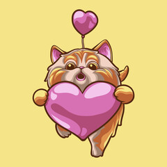 Cat Love mascot great illustration for your branding business