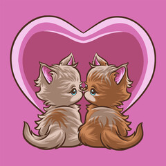 Cat Love mascot great illustration for your branding business