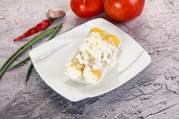 Italian cuisine Cannelloni staffed cheese