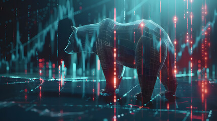 Bear market graphic illustration showing bearish conditions.