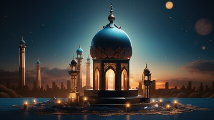 Ramadan kareem mosque background. Happy eid mubarak