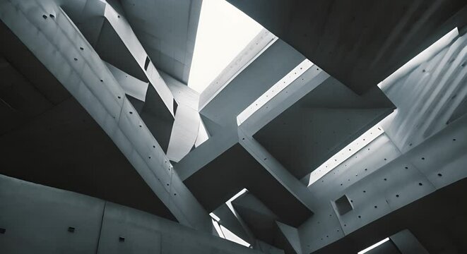 Modern architecture with geometric shapes. The concept of contemporary design and architecture.