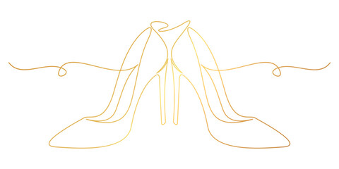 High Heels in a Line art style. High Heels illustration Vector eps10