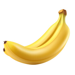 A fresh bunch of yellow bananas isolated on a white background, perfect for nutrition and health-related content.
