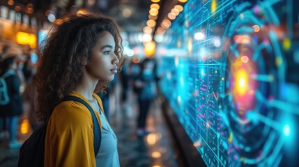 AI in education with an image of students using personalized learning platforms and virtual tutors to enhance their academic performance and engagement 