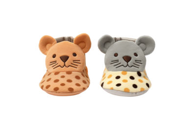 Adorable Fabric Booties on transparent background