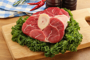 Raw ossobuco beef meat for cooking
