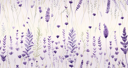 lavender seamless pattern with violet flowers