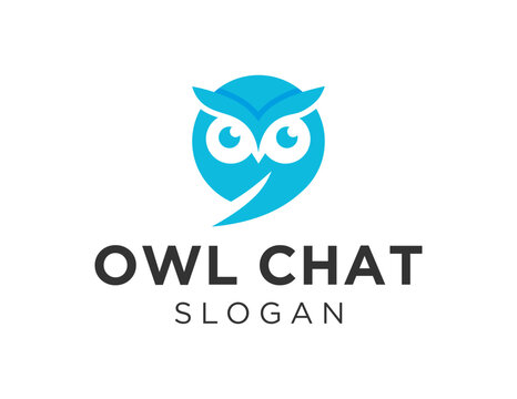 The logo design is about Owl Chat and was created using the Corel Draw 2018 application with a white background.