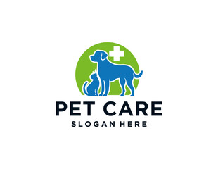 The logo design is about Pet Care and was created using the Corel Draw 2018 application with a white background.