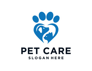 The logo design is about Pet Care and was created using the Corel Draw 2018 application with a white background.