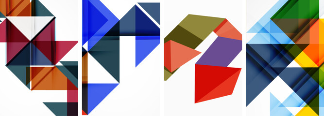 Triangle poster set for wallpaper, business card, cover, poster, banner, brochure, header, website