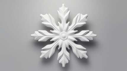 3D render of a snowflake. Meteorology realistic element.