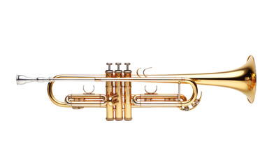 Brass Trumpet Isolation on transparent background