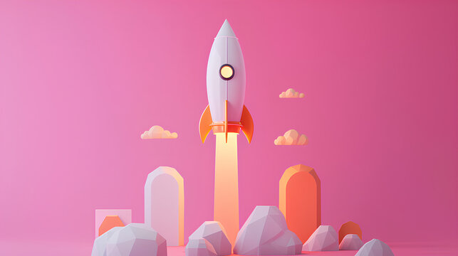Concept of startup accelerator with copy space 