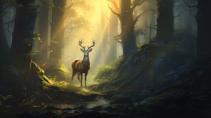 A painting of a deer