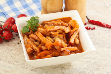 Roasted pork with white beans