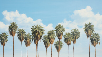 Fototapeta na wymiar A painting of a palm tree