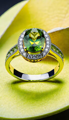 Peridot Jewelry, Gemstone, Precious, Green, Luxury, Fashion, Accessories, Ring, Glamour, Sparkle, Gem, Elegant, AI Generated