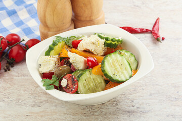 Greek salad with feta cheese