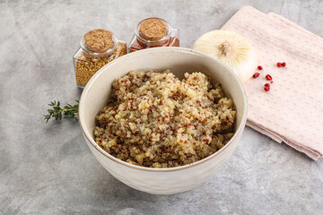 Vegan cuisine - boiled quinoa cereal