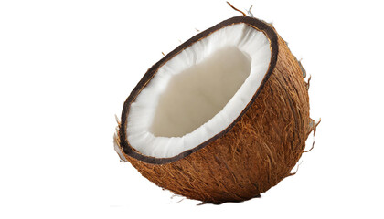 realistic of a coconut fruit isolated on transparent background, png coconut, coconut cut out