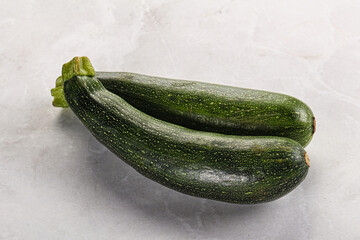 Raw young small green zucchini