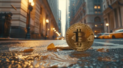 A nice shot of a Bitcoin coin, btc - obrazy, fototapety, plakaty