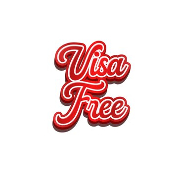 3D Visa free text poster