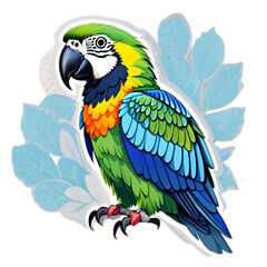 Cute Macaw Cartoon On Tree Branch Free PNG and Clipart
