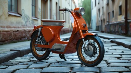 Obraz na płótnie Canvas Electric moped on the city street