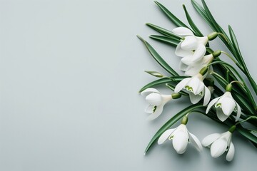 snowdrops in the light background