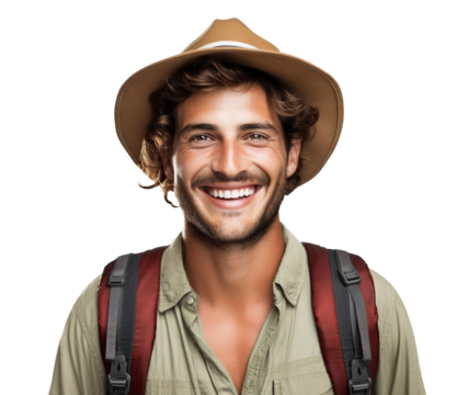 Happy traveler cut out