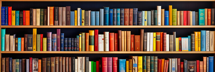 Library Bookshelf Overflowing with Knowledge, An Educational Background Full of Literature and Learning