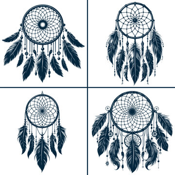 A Drawing Of A Dream Catcher And Other Items vector file