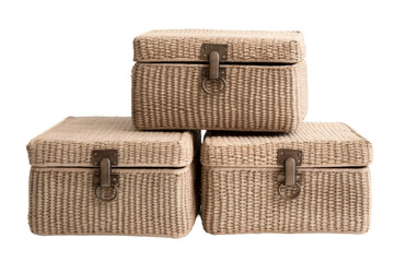 Accessible Woven Storage Containers on transparent background
