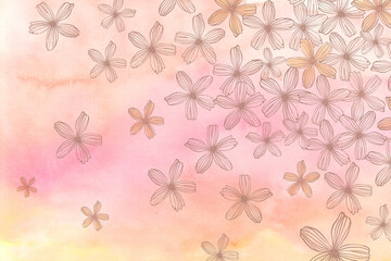 background illustration of scattered flowers
